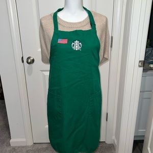 Starbucks green apron with front logo and American flag